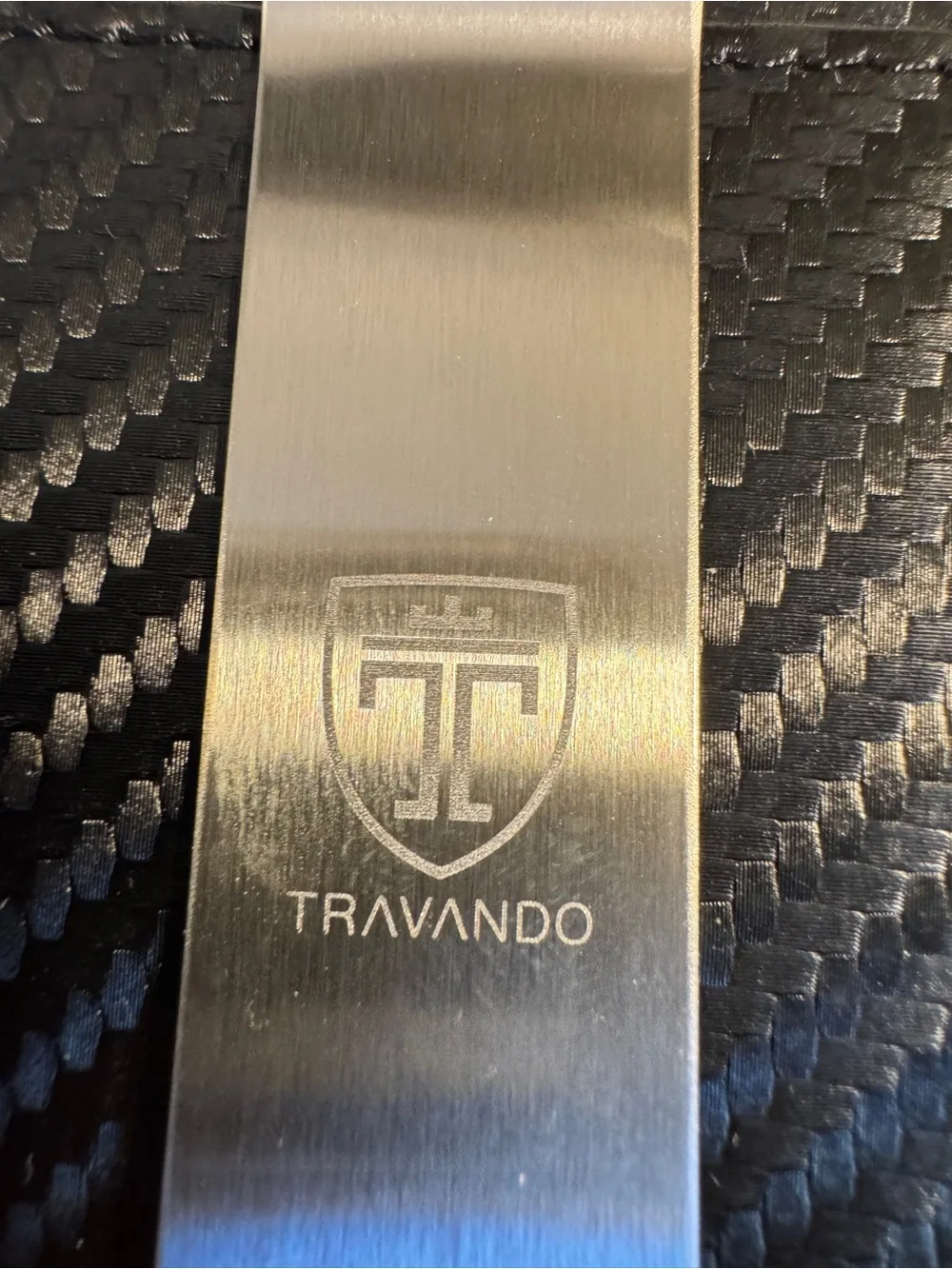 TRAVANDO Black Carbon Fiber Slim Bifold Wallet Money Clip RFID